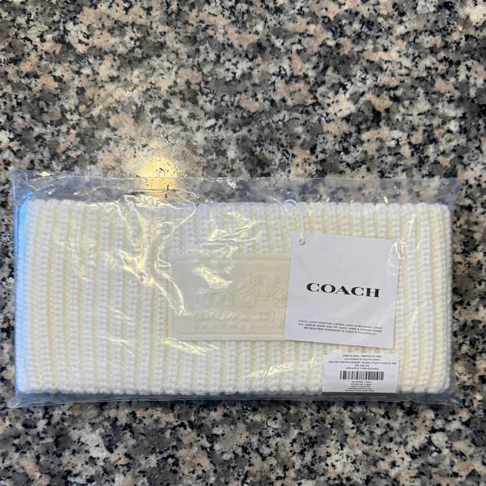Coach Cream Knit Headband/ear warmer - Picture 1 of 4
